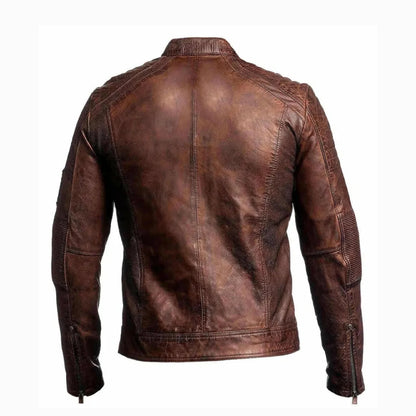 classic motorcycle brown leather jacket