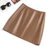 Women's black genuine leather mini skirt