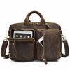 Men crazy horse leather commuter briefcase