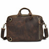 Men crazy horse leather commuter briefcase