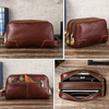 Leather Dopp Kit Bag for Men with Combination Lock