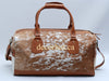 Cowhide Duffel Bag Brown White