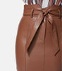 Genuine brown Leather Skirt With Belt