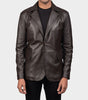 brown leather racer jacket