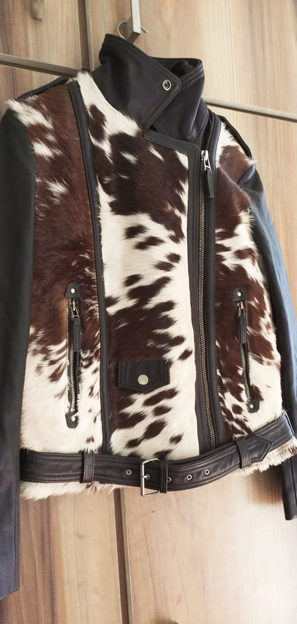 Women's Hair On Cowhide Fur Jacket