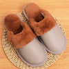 Women's Fur Lined Slippers in Genuine Cowhide Leather