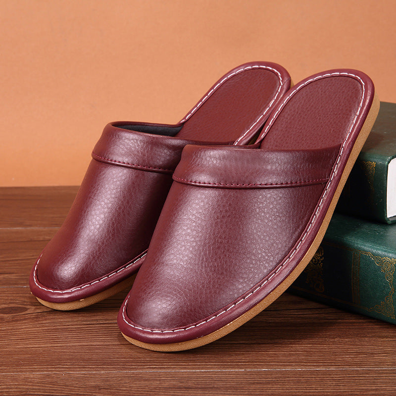 Closed Toe Slippers for Women in Genuine Cowhide Leather