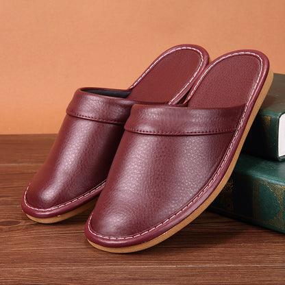 Closed Toe Slippers for Women in Genuine Cowhide Leather