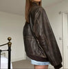 oversized leather jacket women