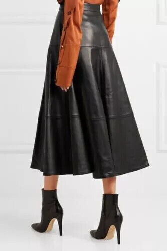 Genuine Leather Party Long Skirt