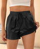 Black Handmade Leather Women's Fashion Shorts