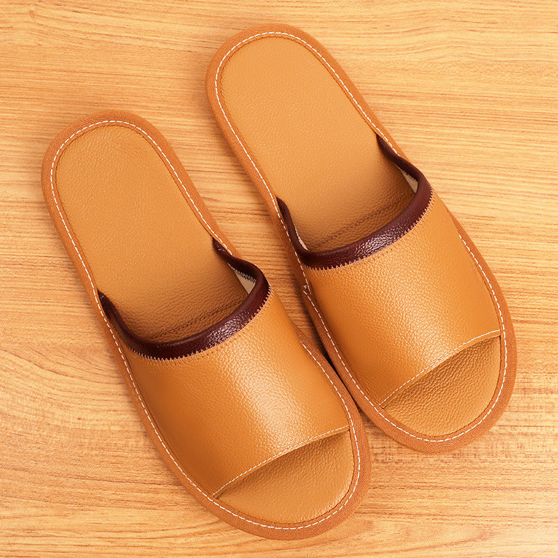 Open Toe Slippers for Women in Genuine Cowhide Leather