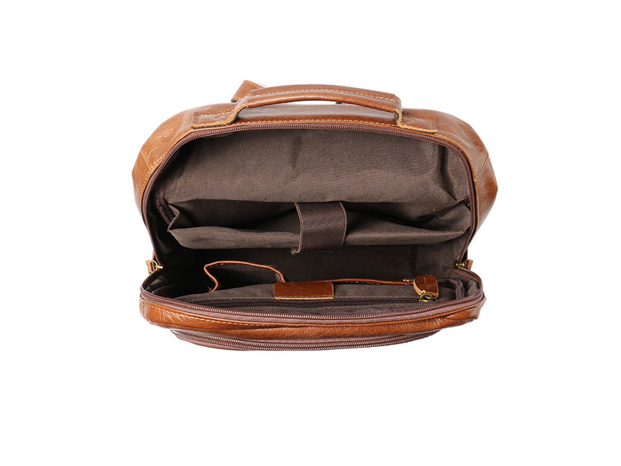 Classic Cowhide Leather Laptop Backpack