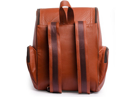 Genuine Brown Leather Backpack