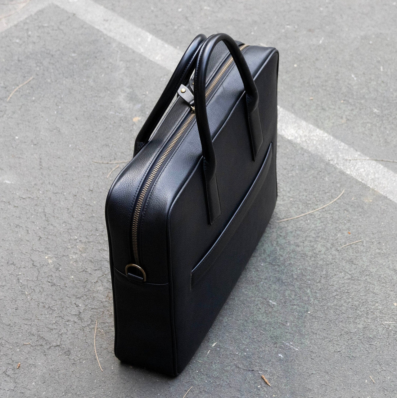 Genuine Leather Briefcase Bag with trolley sleeve