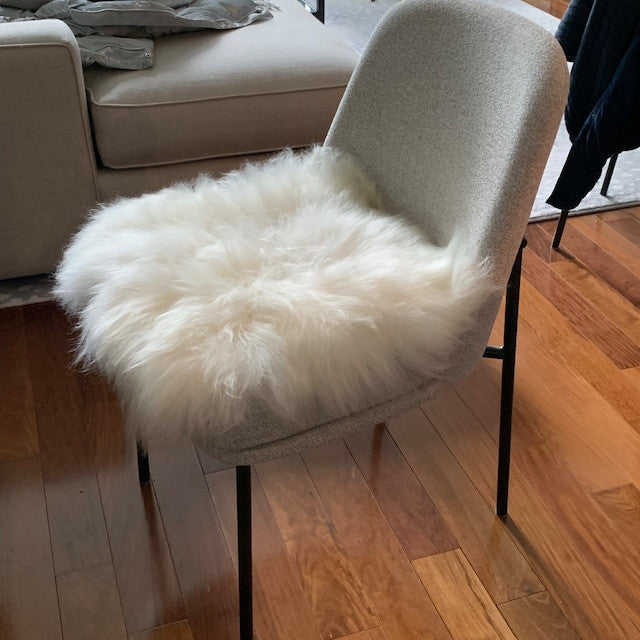 White Sheepskin Chair Pad