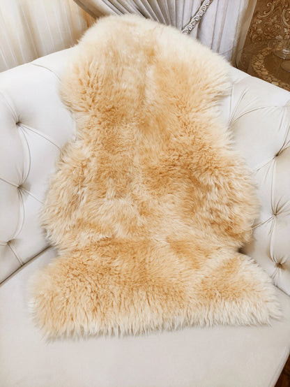 Immerse yourself in the timeless allure of a champagne sheepskin rug. Add an element of refined beauty to your living space.