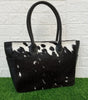 Black White Cow hide Tote Bag