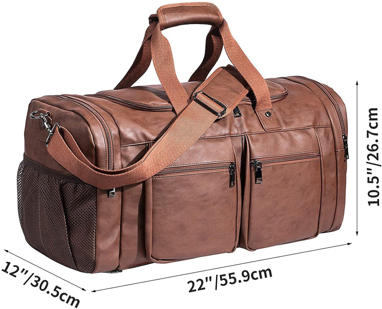 Exotic Brown Genuine Leather Duffle Bag