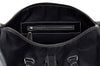 Black Leather Holdall Travel Bag