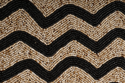 Black Waved Beaded Shield Living Room Home Decor