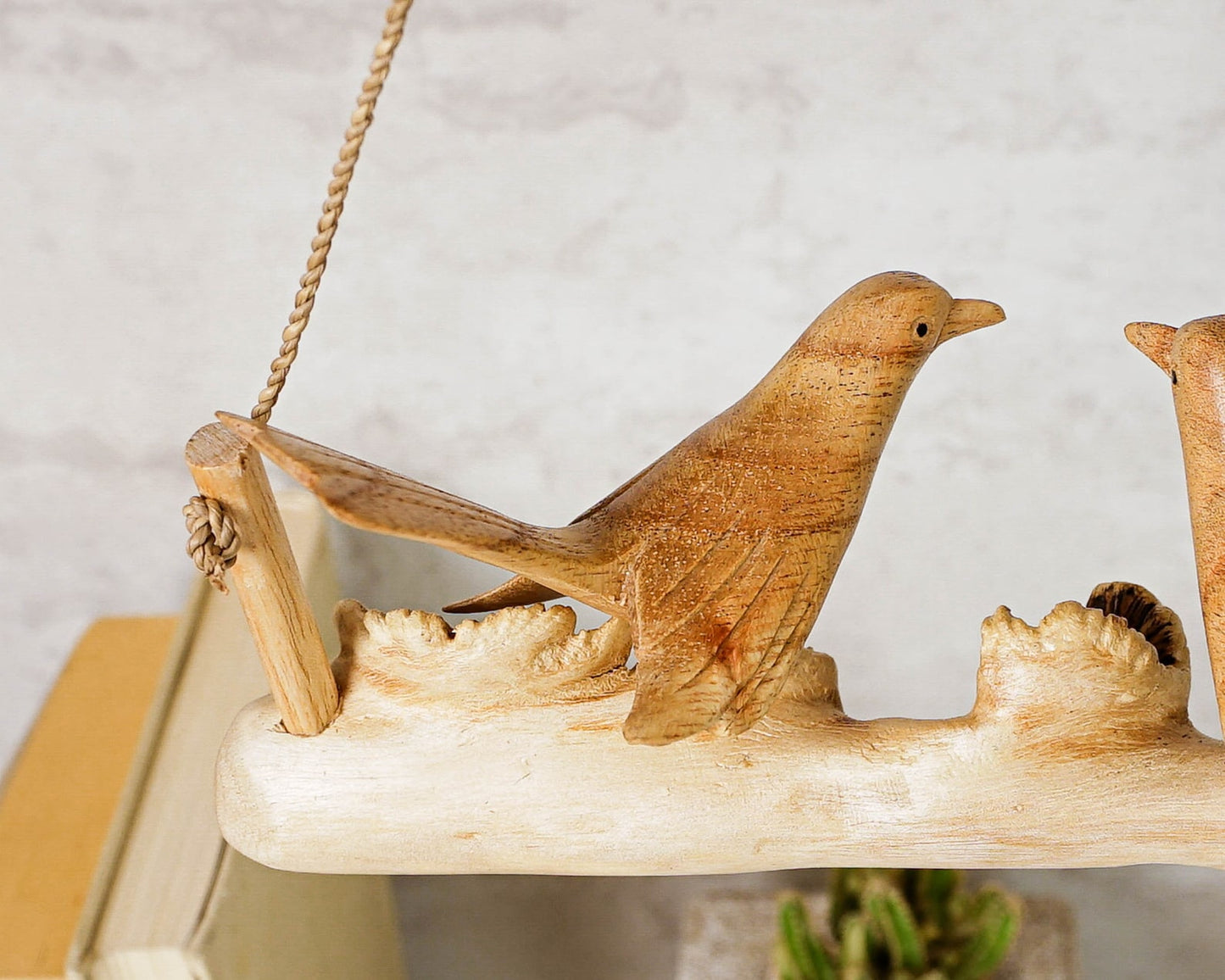 Wooden Hanging Canary Figurine Statue