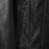 men's black leather shirt