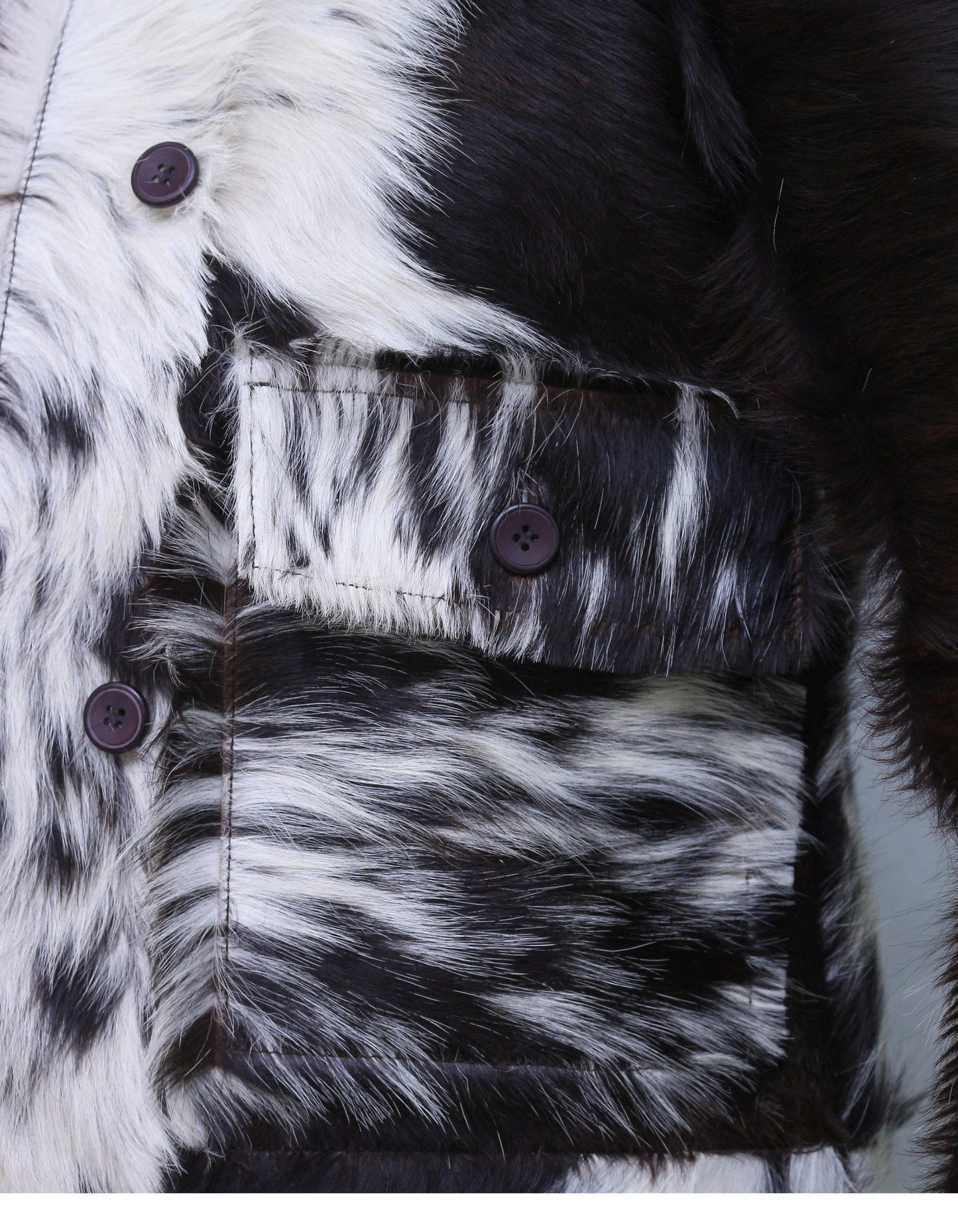 Cow Skin Fur Jacket Black White