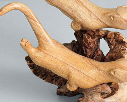 Wooden Otter Sculpture Table Decor