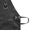 Black leather woodworking apron