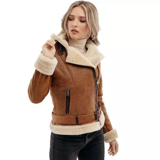 ladies leather bomber jacket