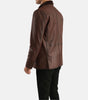 Brown fur leather jacket mens