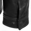 men's black leather shirt