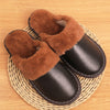 Women's Fur Lined Slippers in Genuine Cowhide Leather