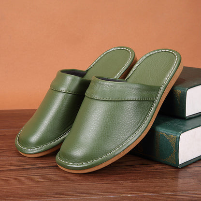 Closed Toe Slippers for Women in Genuine Cowhide Leather