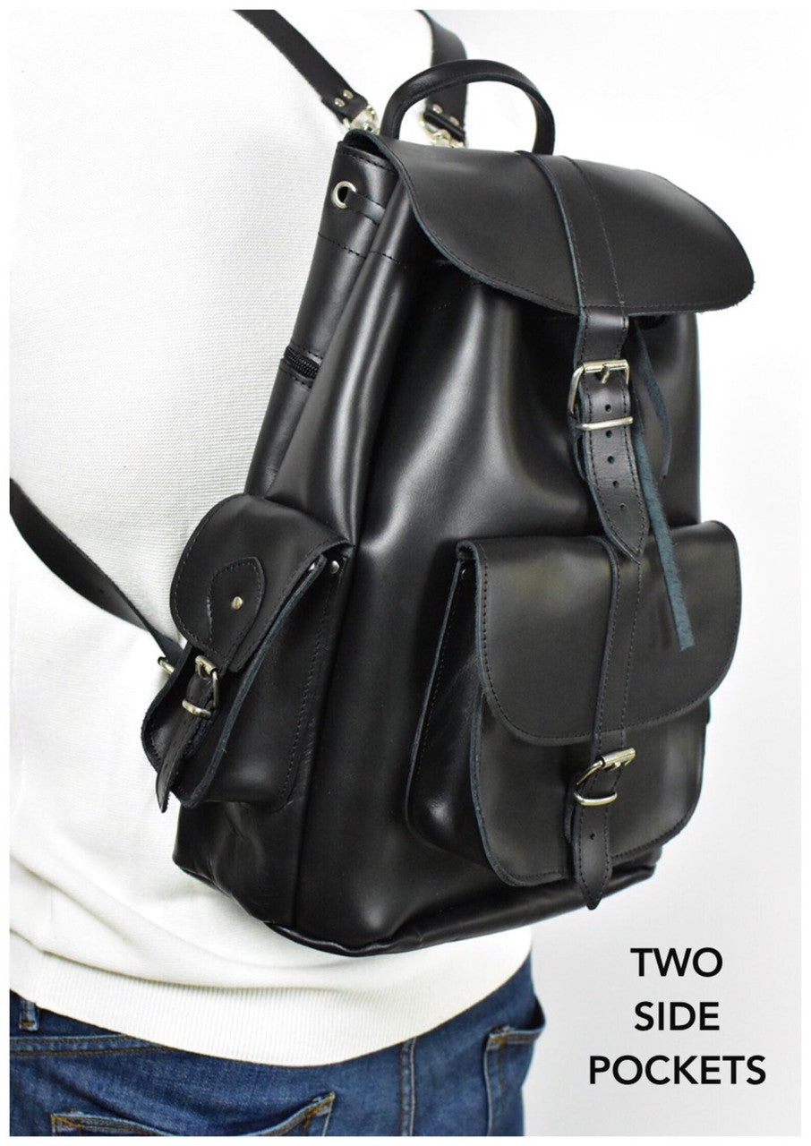Large Leather Travel Backpack
