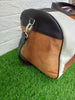 Real Cowhide Duffel Bag Brown White