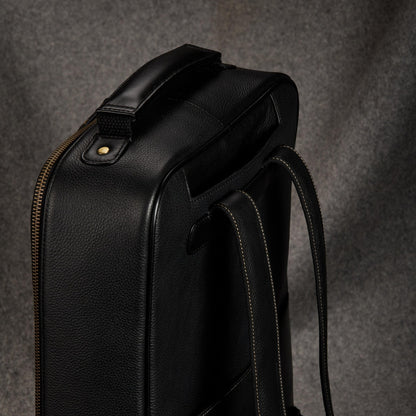 Genuine Leather Black Backpack