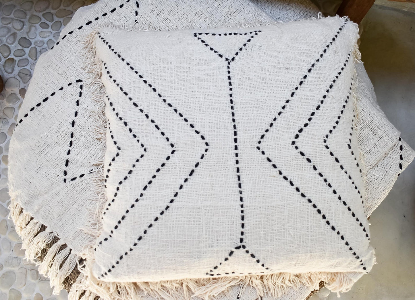 Black White Boho Pillow Case