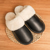 Women's Fur Lined Slippers in Genuine Leather