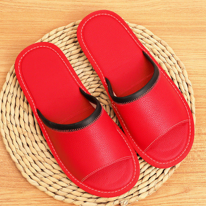 Open Toe Slippers for Women in Genuine Cowhide Leather