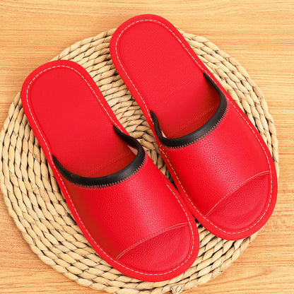 Open Toe Slippers for Women in Genuine Cowhide Leather