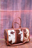 Brown White Cowhide Luggage Bag