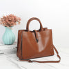 Leather tote bag for women with crossbody strap