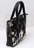 Black White Cow Skin Hide Shoulder Purse