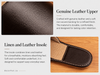 Women's Leather Slippers with Breathable Linen Insole for Indoor Wear