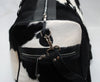 Black White Cowhide Travel Duffle Bag