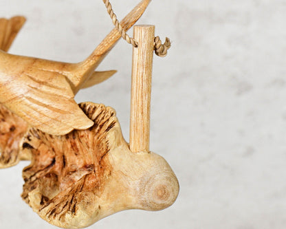 Wooden Hanging Canary Figurine Statue