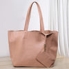 Top grain tumbled cowhide leather tote