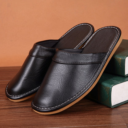 Closed Toe Slippers for Women in Genuine Cowhide Leather